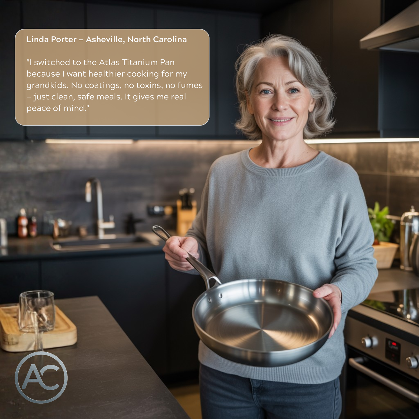 Atlas | Titanium Hammered Pan + Utensil