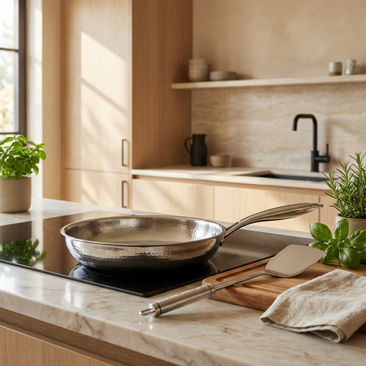 Atlas | Titanium Hammered Pan + Utensil