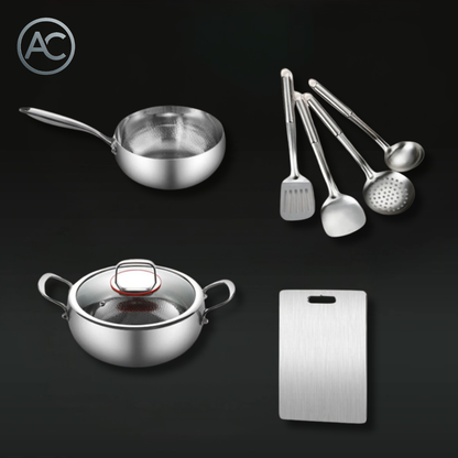Atlas | Choice Bundle: 2 Pans + Utensils Set+ Chopping Board